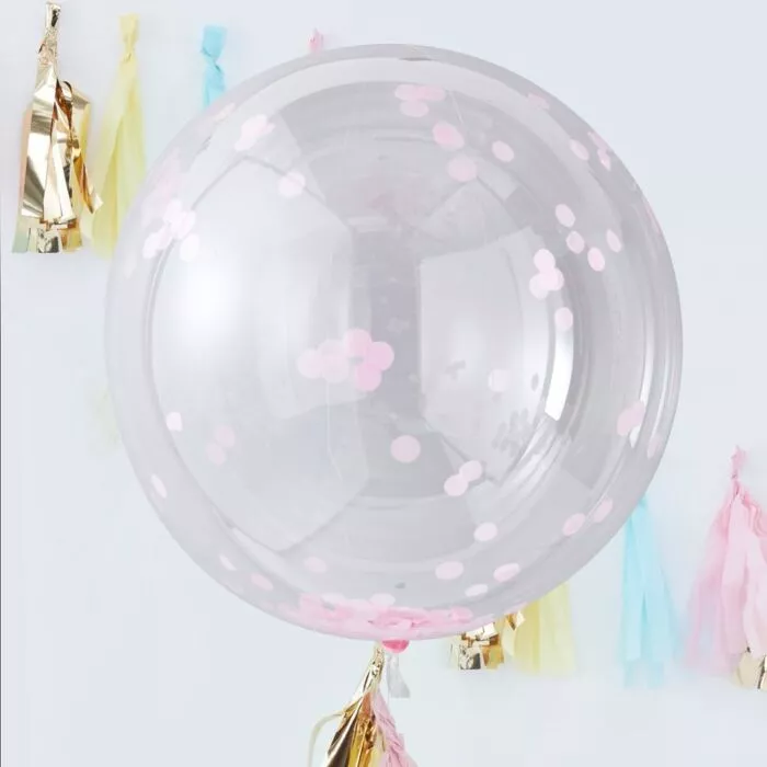 3 palloncini coriandoli Hooray XL rosa 91 cm
