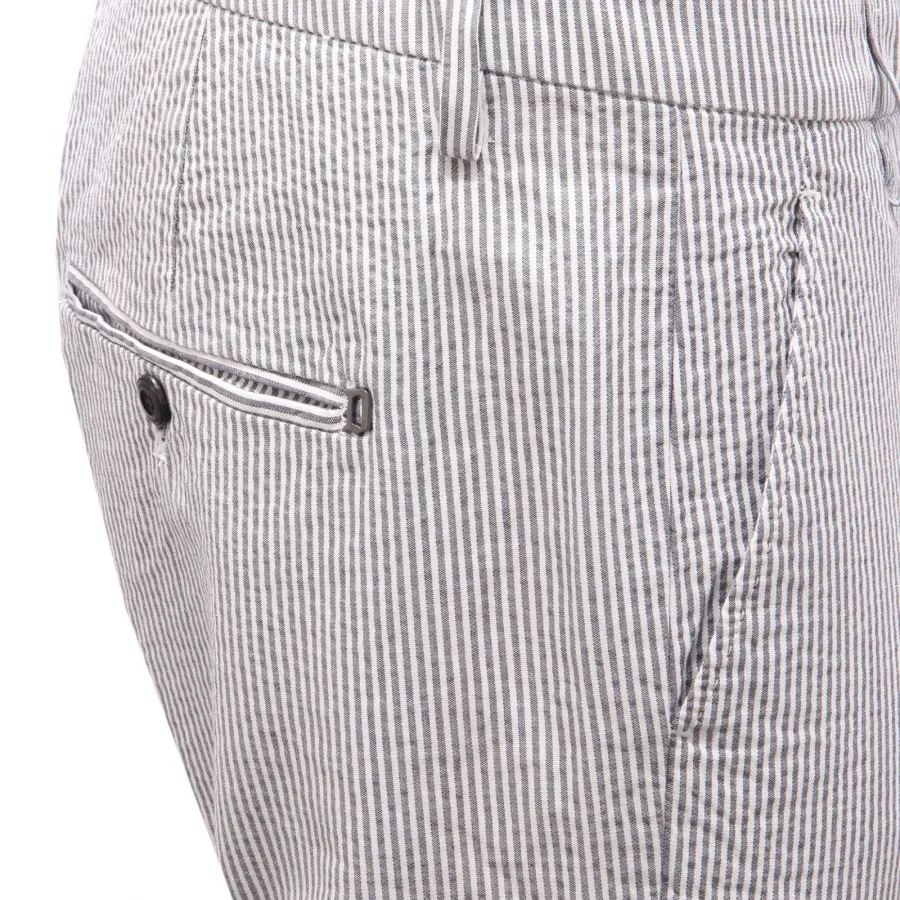 3913AG pantalone uomo DONDUP grey/white cotton striped trouser man