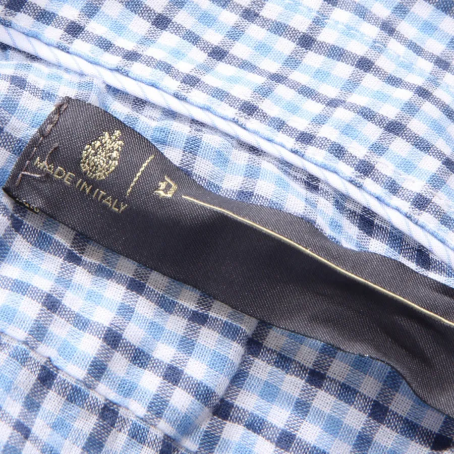 9047AI camicia uomo DONDUP CADET man cotton check shirt light blue/blue 