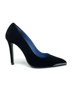 Albano décolleté in camoscio nero 2401