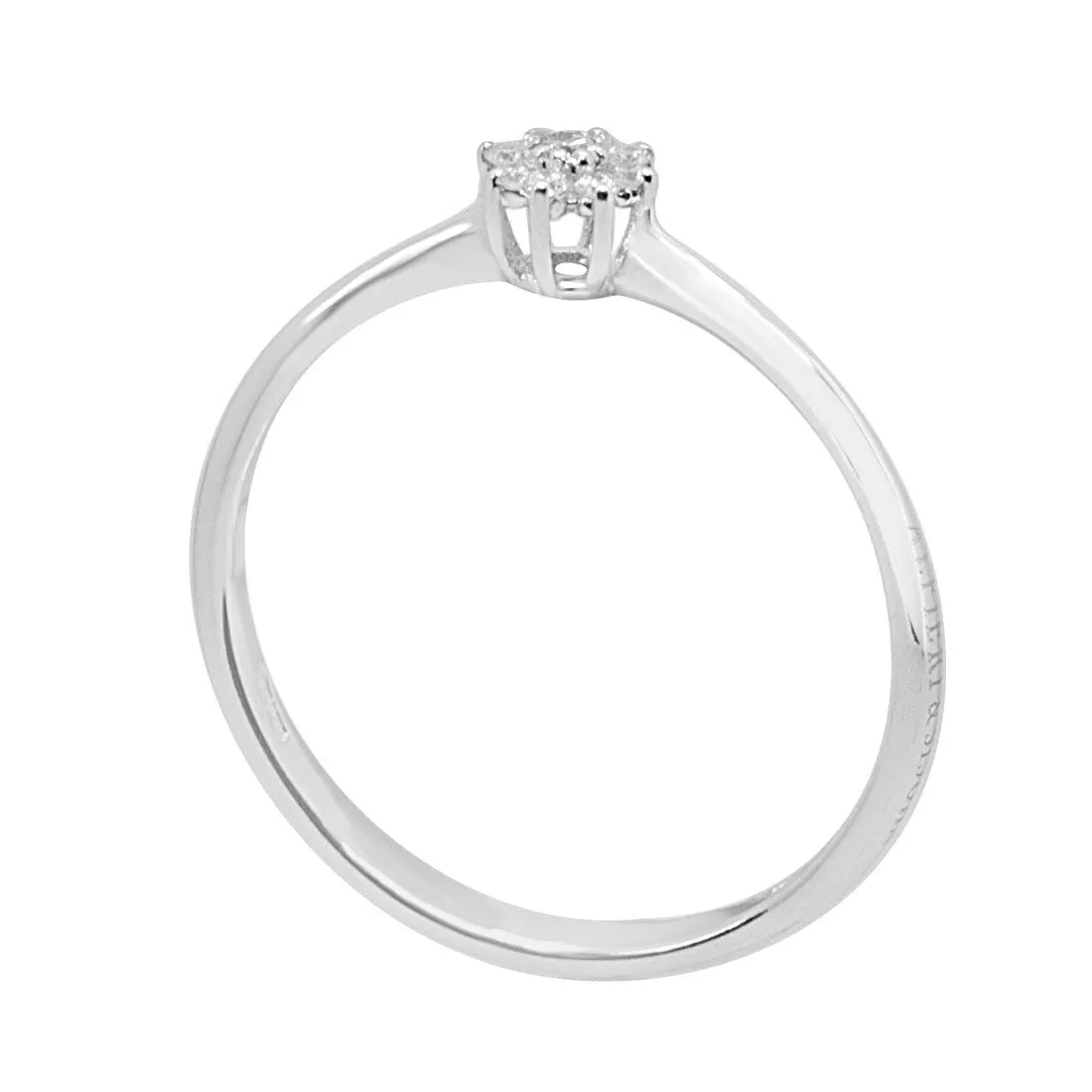 Anello in oro bianco con diamanti 0,06 ct mis 14