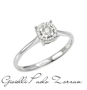 Anello Solitario Bliss Oro Bianco e Diamanti 20061865