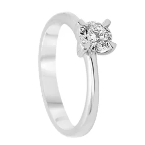 Anello solitario in oro bianco con diamante 0,50 ct mis 14