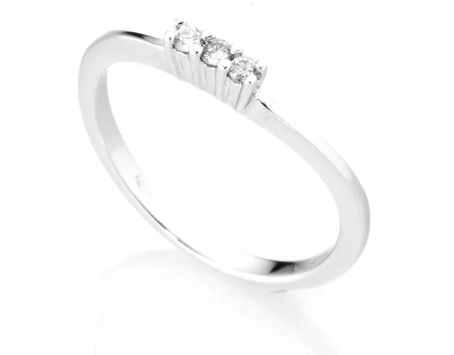 Anello Trilogy Diamonds Luxury con 3 Diamanti 0.08ct in oro bianco 18kt