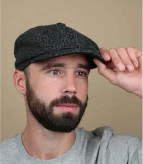 berretto newsboy in lana shetlandHatteras Wool grey     