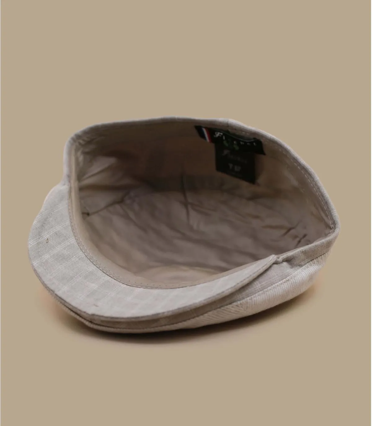 berretto piatto in lino beige  Haymo cream     