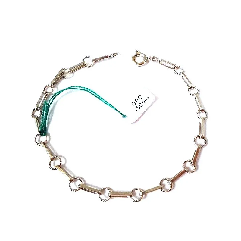 BRACCIALE CATENA UNISEX IN ORO BIANCO 18 KT