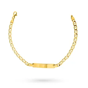 Bracciale uomo traversina piastrina oro giallo 20cm