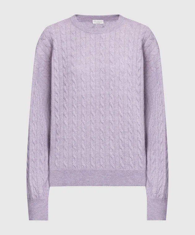 Brunello Cucinelli Maglione viola con coulisse MER186430