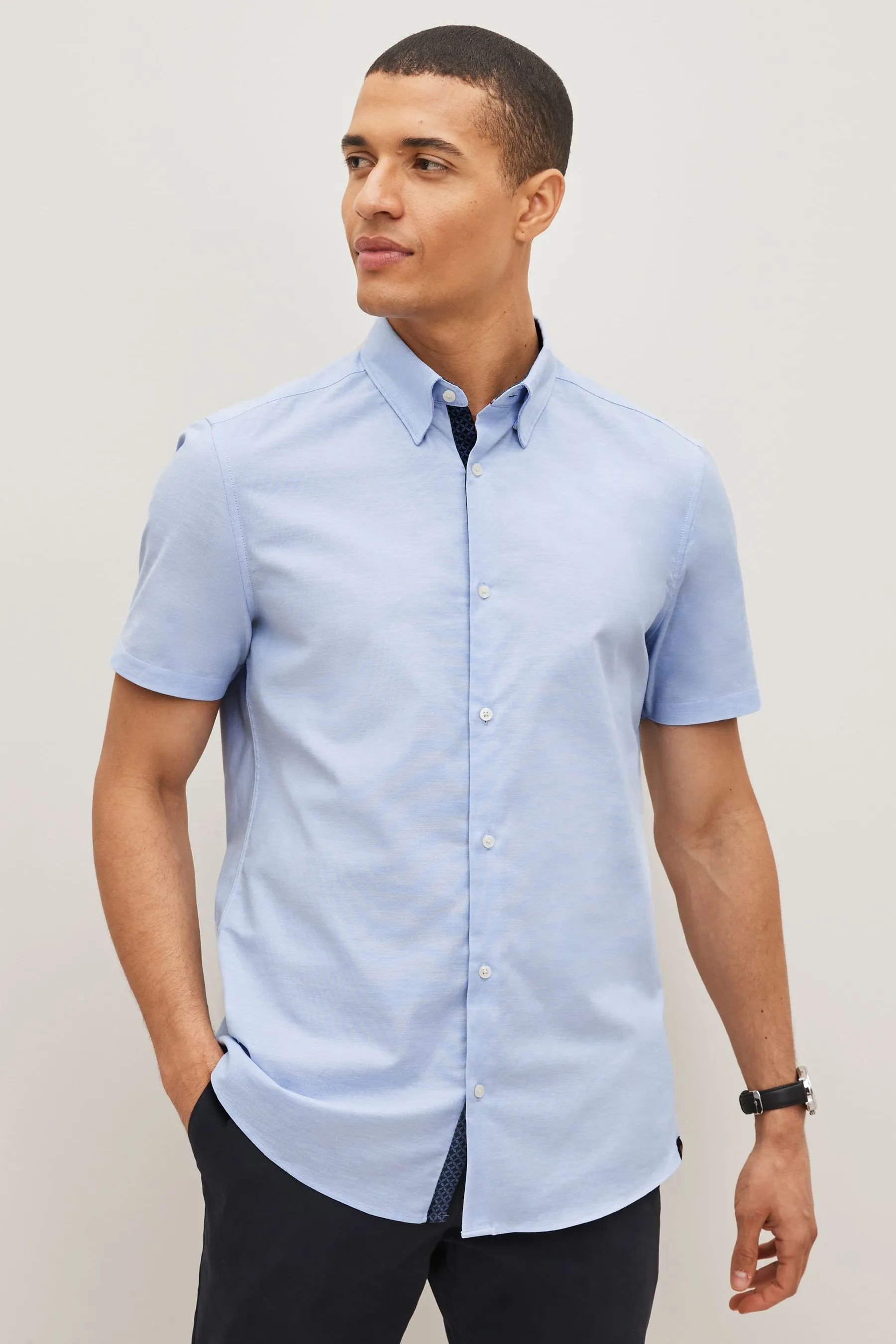 Camicia con Oxford Manica corta elasticizzata