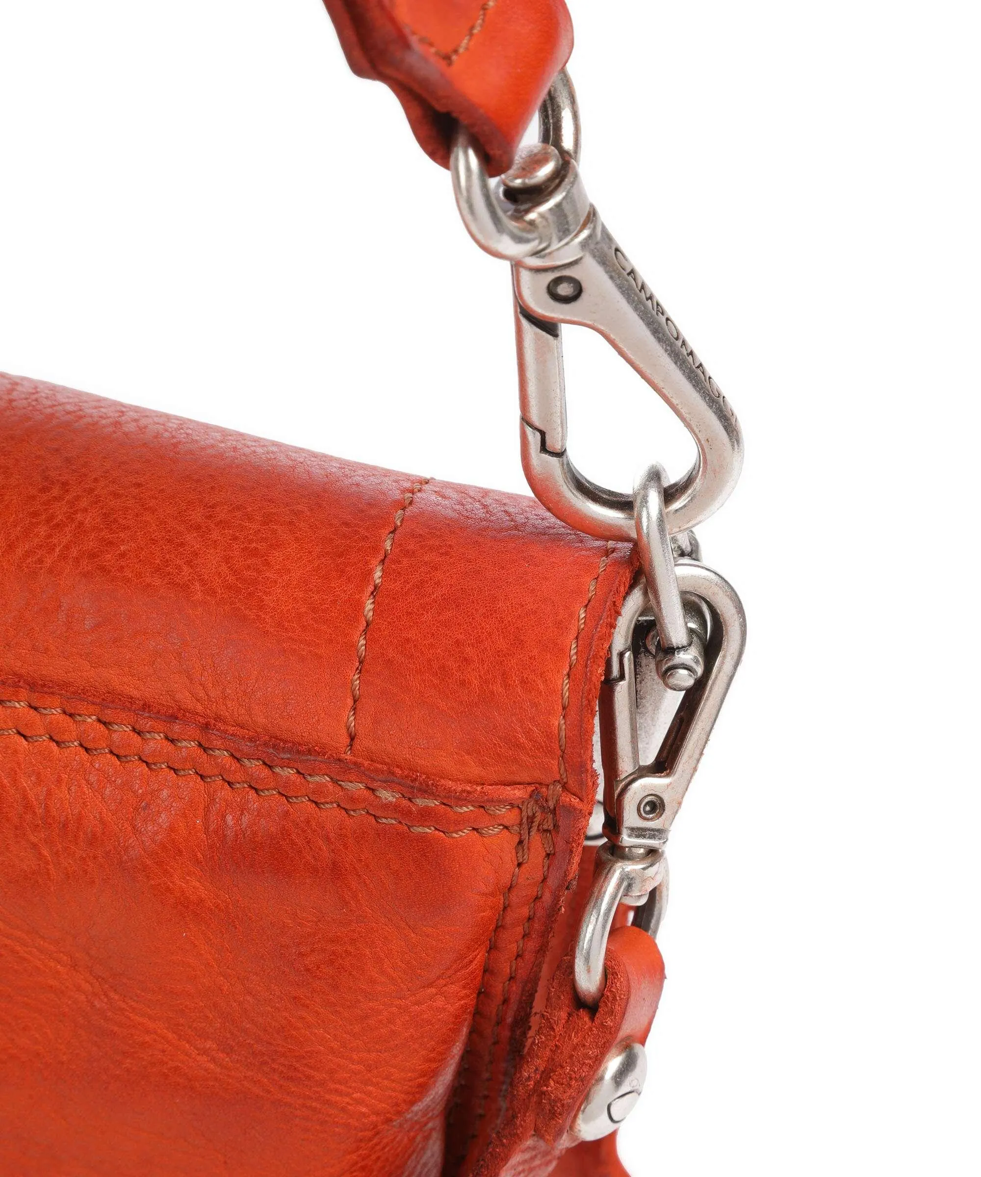  Campomaggi Borsa a spalla pelle di vacchetta finemente grana arancio  