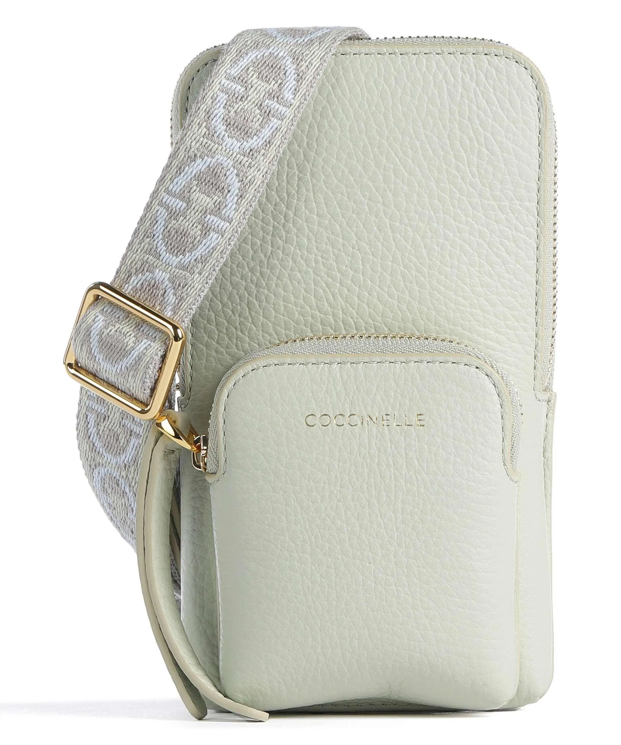  Coccinelle Pixie Borsetta porta cellulare pelle di vacchetta grana verde menta  