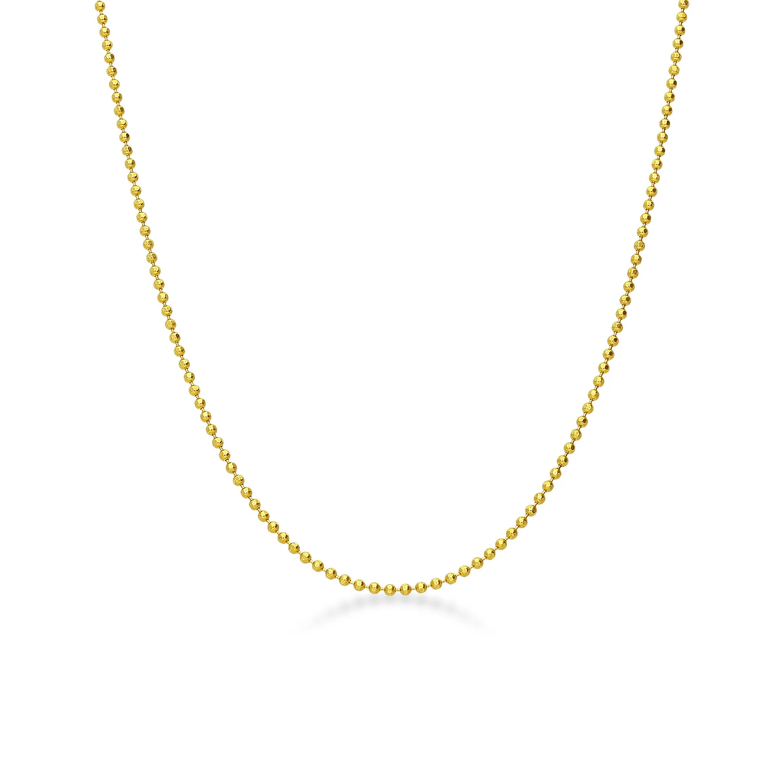 Collana con piccole palline in oro giallo 18k.