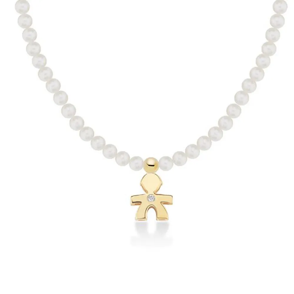 Collana Le Perle con Bimbo in Oro Giallo Le Bebè