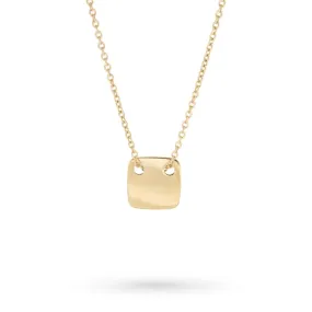 Collana oro giallo piastrina quadrata lucida