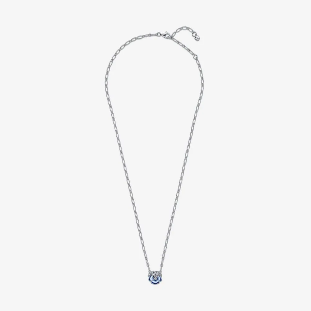 Collana Pendente Pandora Viola del Pensiero Blu Luminosa 390770C01-50