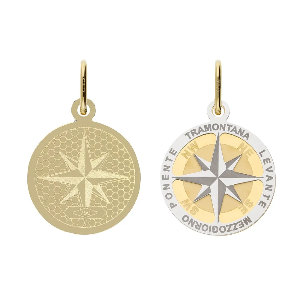 Collana Uomo Rosa Dei Venti in Oro 18kt