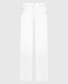 Dondup Jeans Jacklyn di colore bianco con patch logo DP427BS0030DPTDW