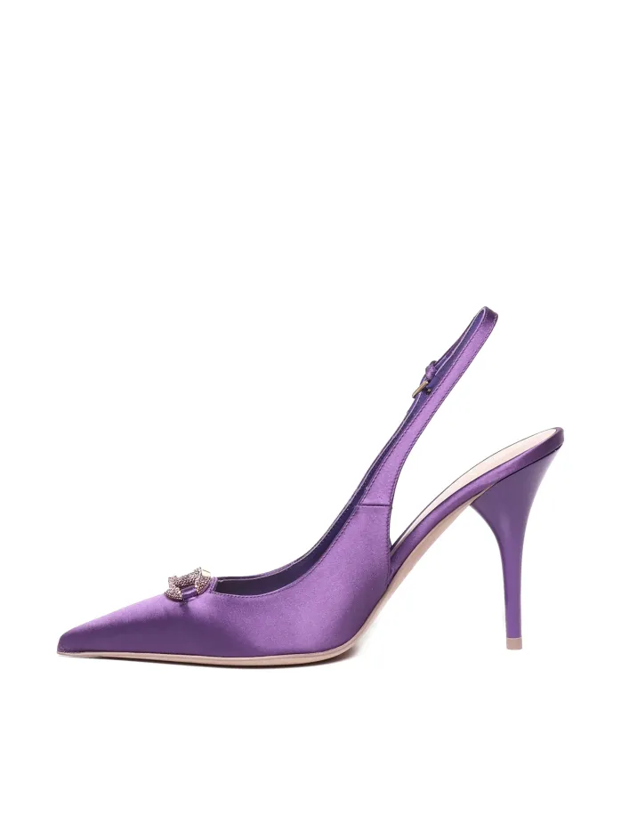 DÉCOLLETÉ SLINGBACK VLOGO THE BOLD EDITION IN RASO DI SETA