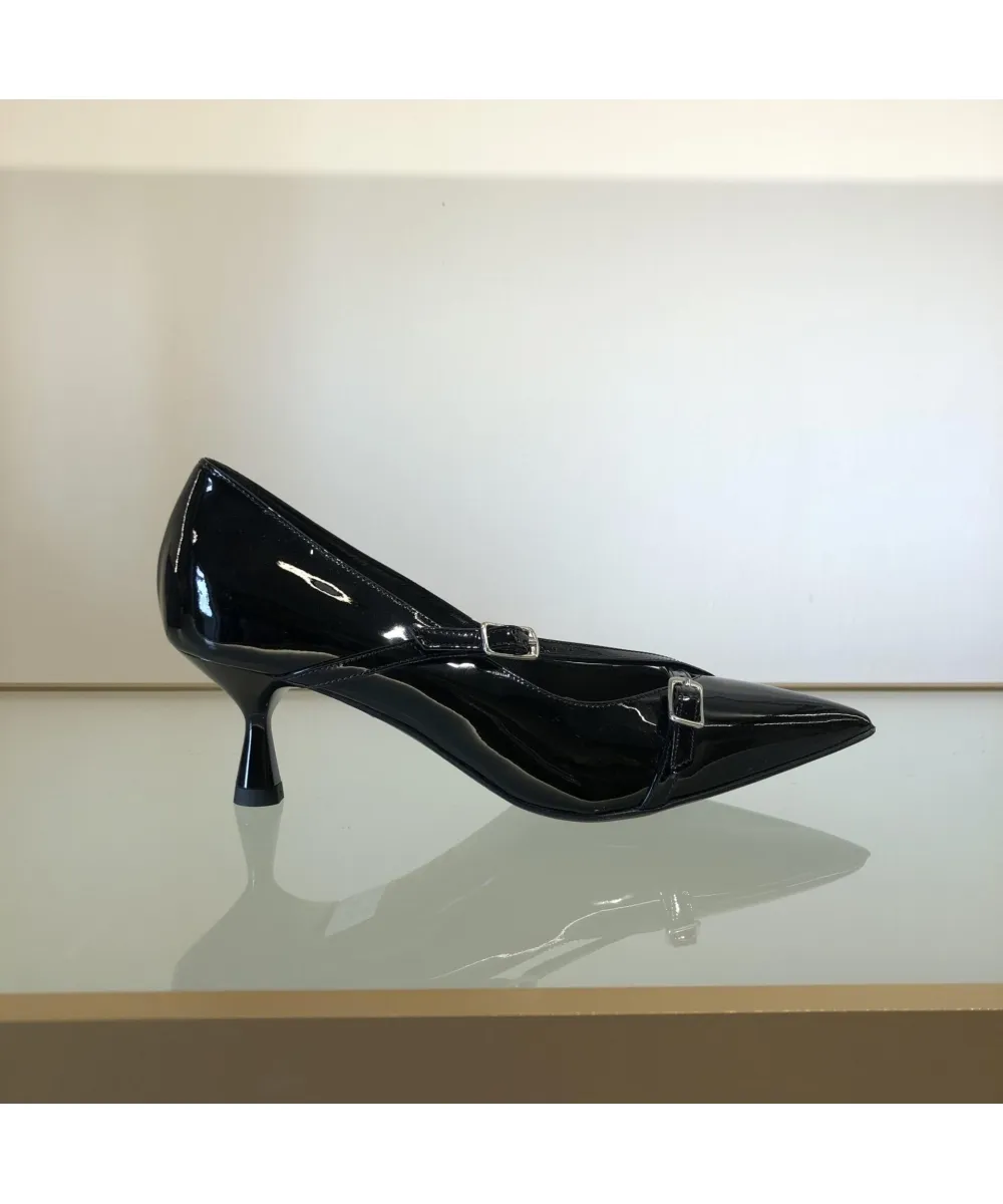 Décolleté Cinturini Vernice Vernice Nero