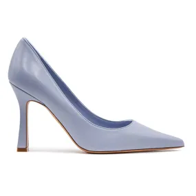 Décolleté Donna Festa Pelle Celeste Stile Raffinato Ma Deciso