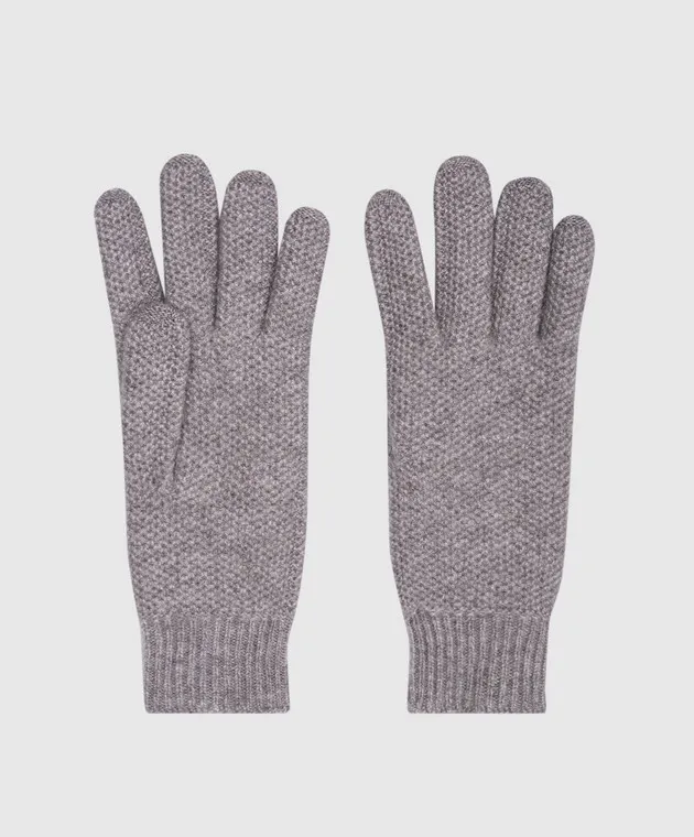 Enrico Mandelli Guanti in cashmere grigio A9KD295425