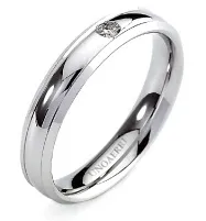 Fede Nuziale Unoaerre modello Orion in oro bianco 18kt con diamante