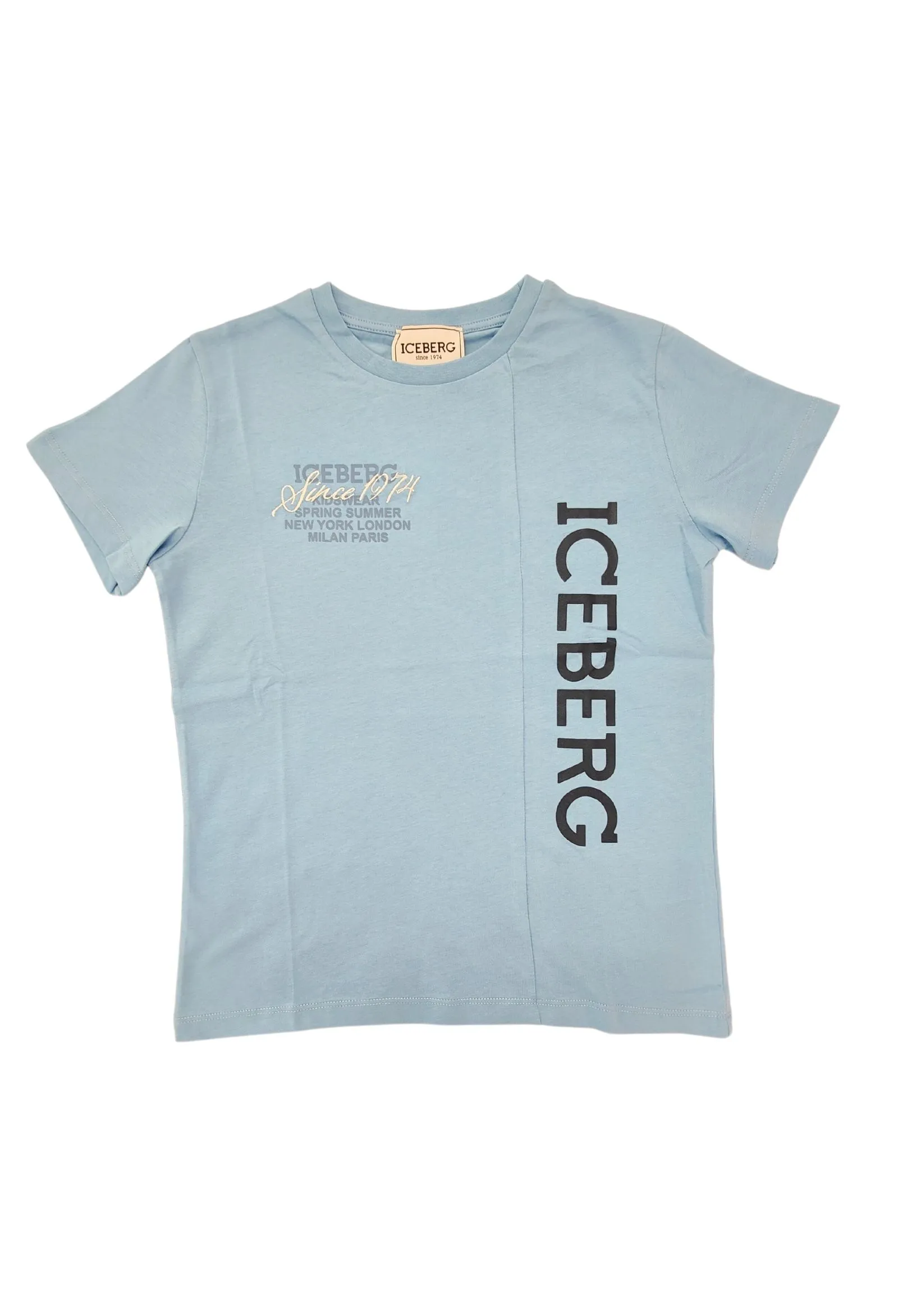 iceberg  t-shirt basic azzurra