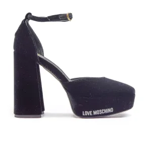 Love Moschino Nero Décolleté Donna Con Robusto Tacco A Cilindro