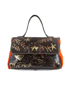 M*BRC - Borsa a mano in pelle piccola con patta dipinta a mano Futura | Studioarch.com