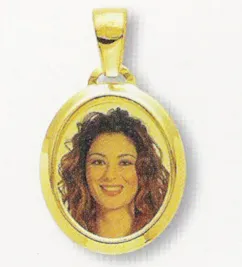 Medaglia foto personalizzabile mod. PB/colore oro giallo 18kt