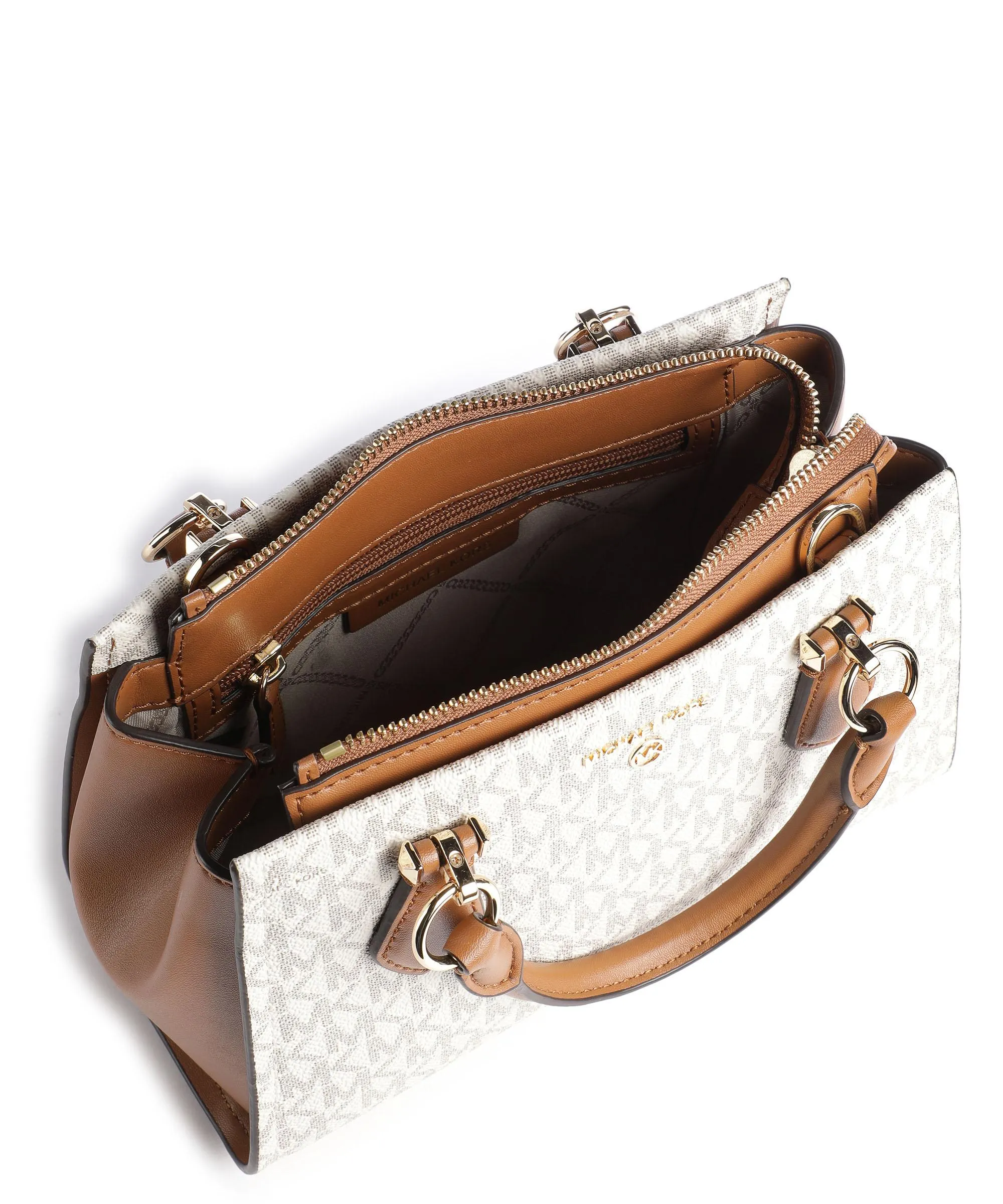  Michael Kors Marilyn Borsa a mano tela avorio/marrone  