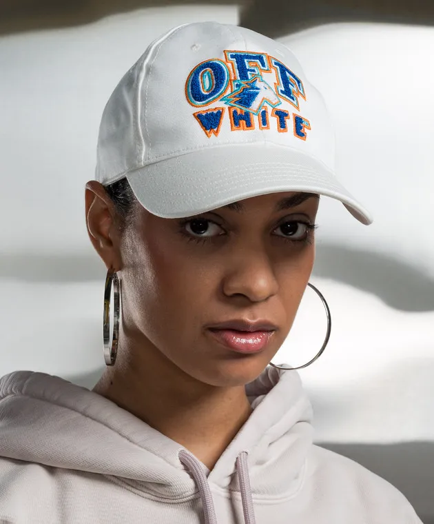 Off-White Cappellino bianco con logo OWLB044S24FAB011