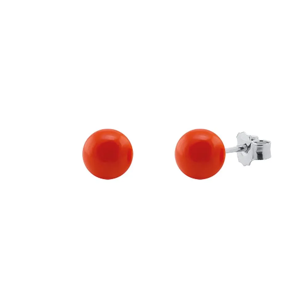 Orecchini con corallo rosso mediterraneo Ø 7,00 mm