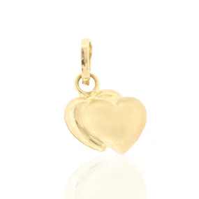 Pendente Donna Doppio Cuore in Oro Giallo