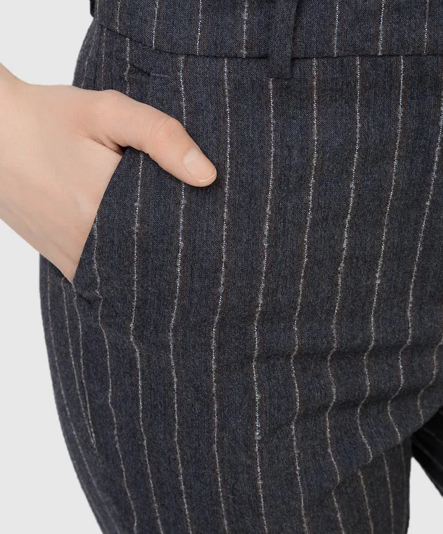 Peserico Pantaloni in lana a righe P0476305821