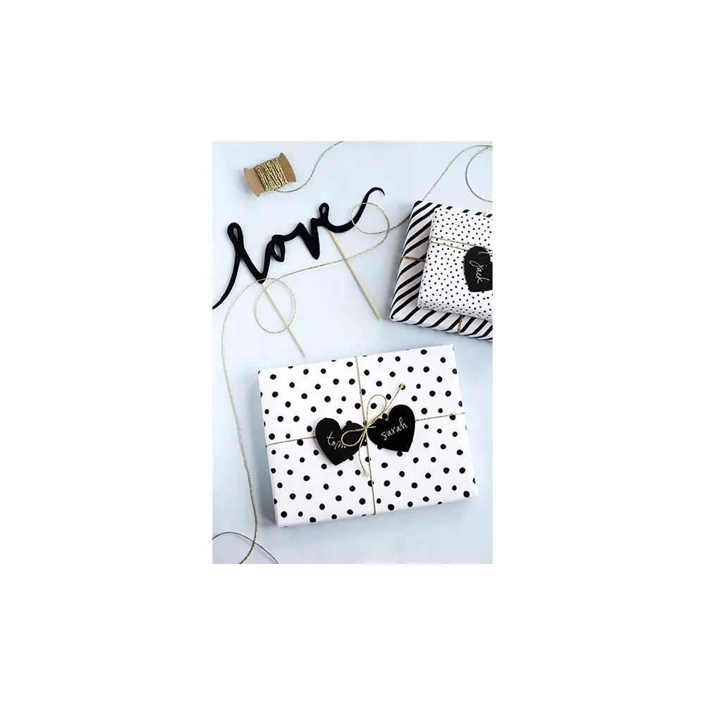 Pick Scritta Love Cartoncino Nero Topper Decorazione Torta