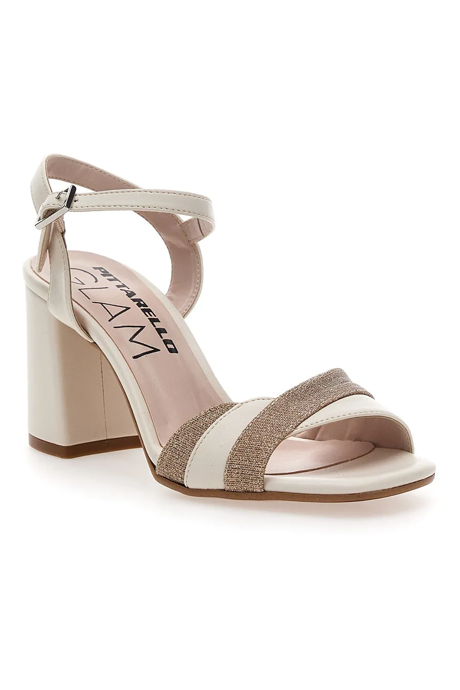   PITTARELLO GLAM Sandali Panna e Oro Con Cinturino e Tacco 8,5 Pittarello Glam 5548