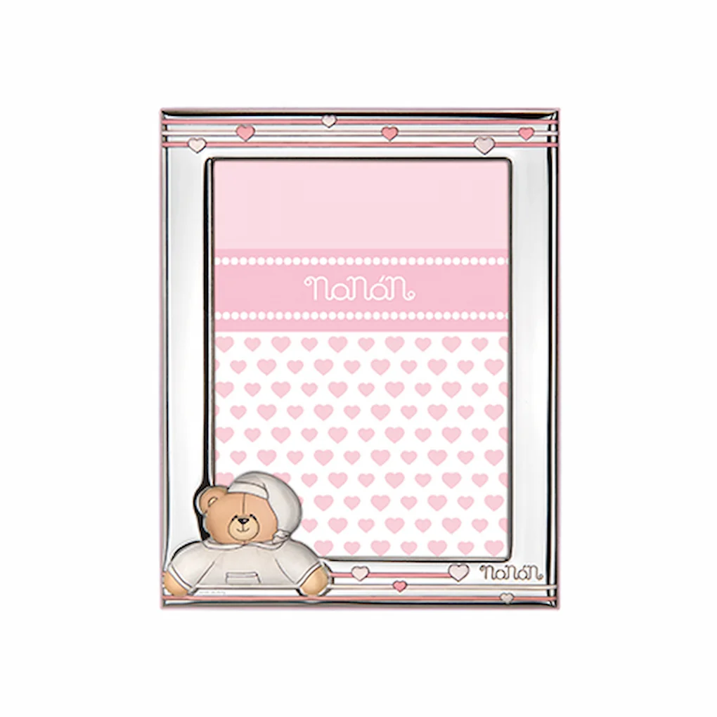 Portafoto Rosa per Bambina con Orsetto Nanan NCO0037