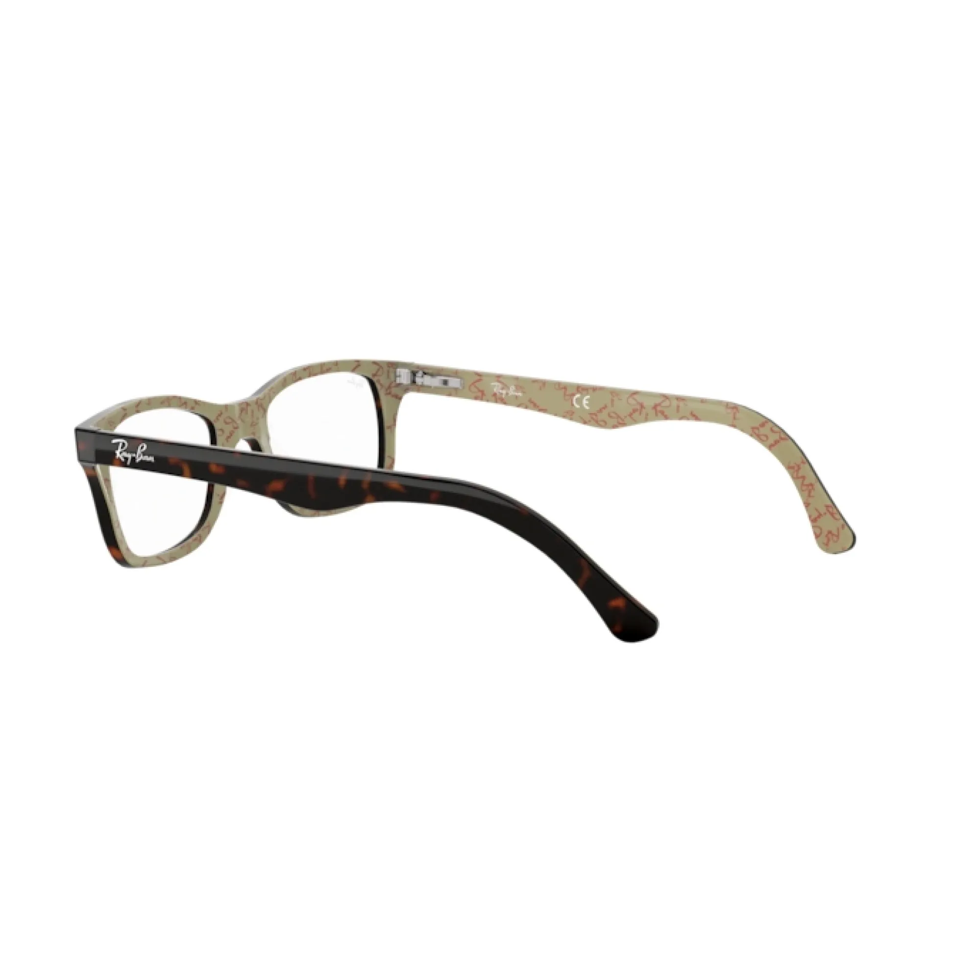   Ray-Ban RX 5228 - 5057 Top Havana Scuro Su Testo Beige | Occhiale Da Vista Unisex 
