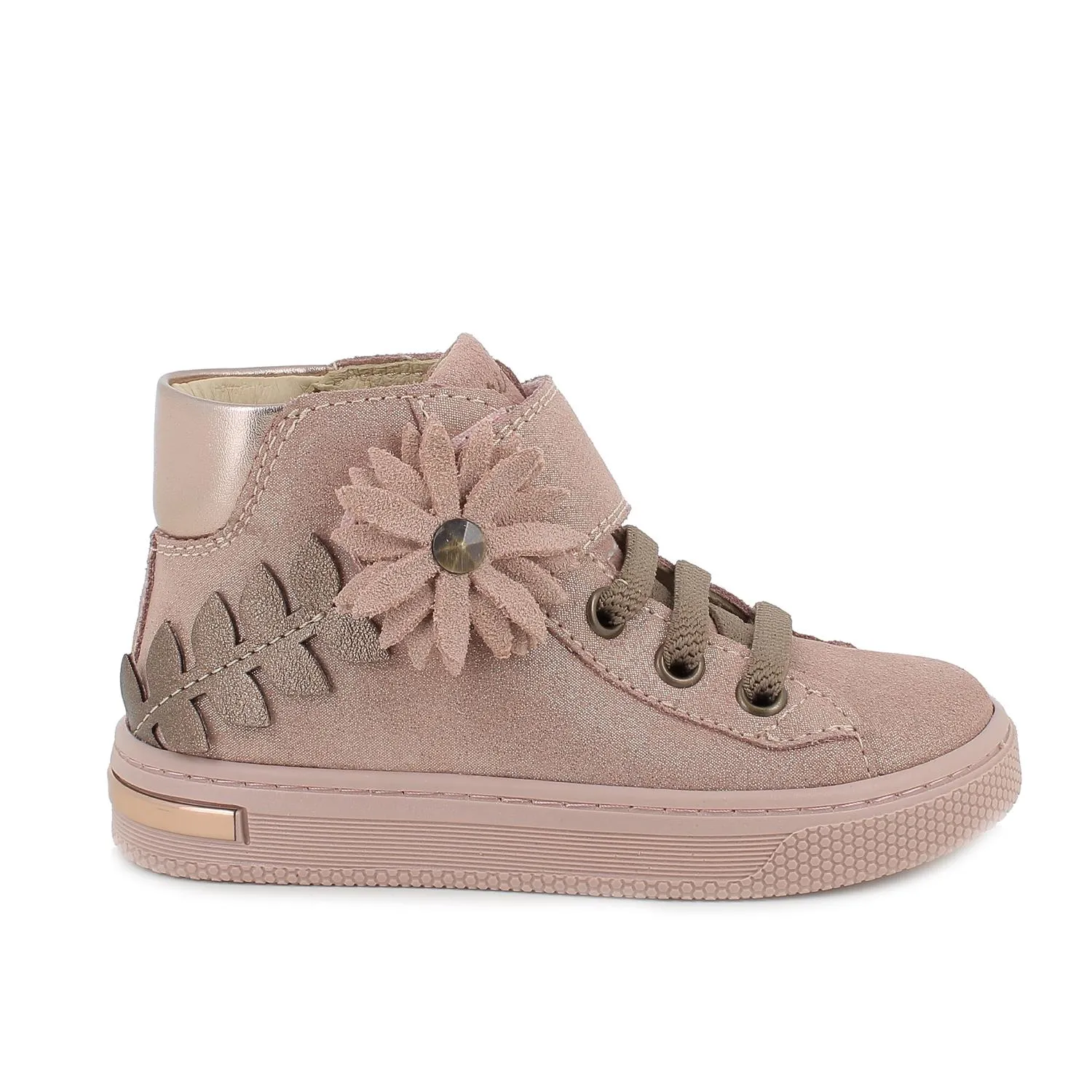Sneakers in pelle da bambina rosa glitter            