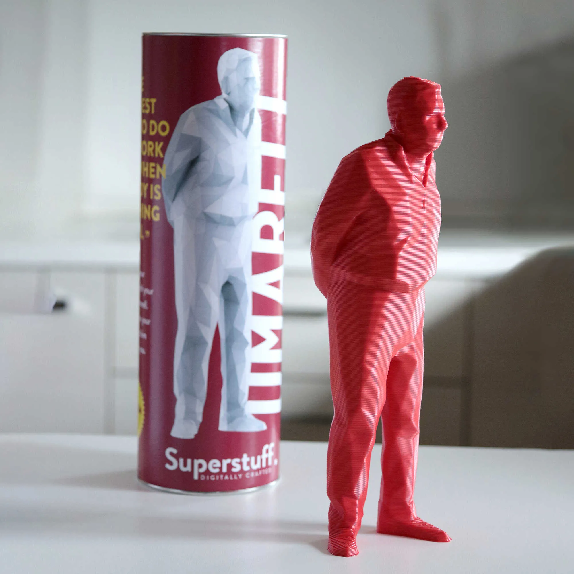 Statuetta Umarell 3d da scrivania Rosso