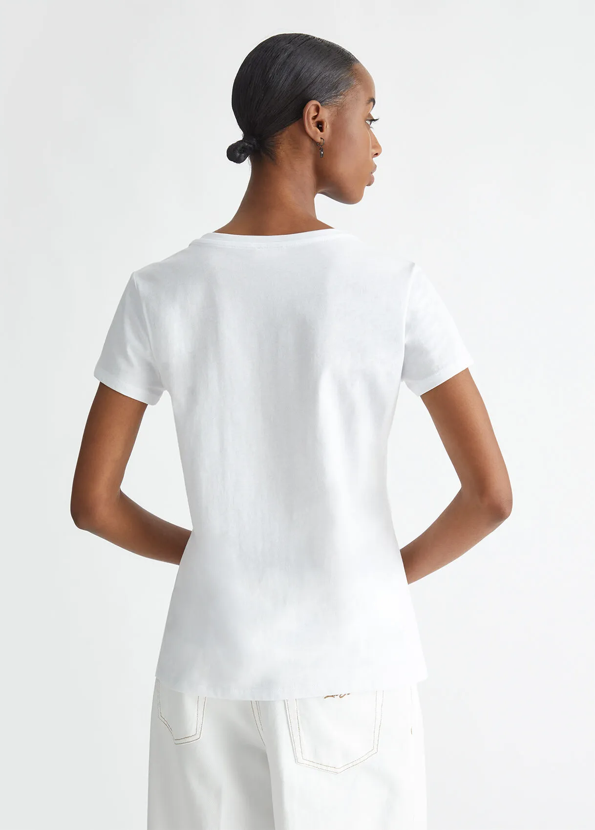 T-shirt con logo e strass