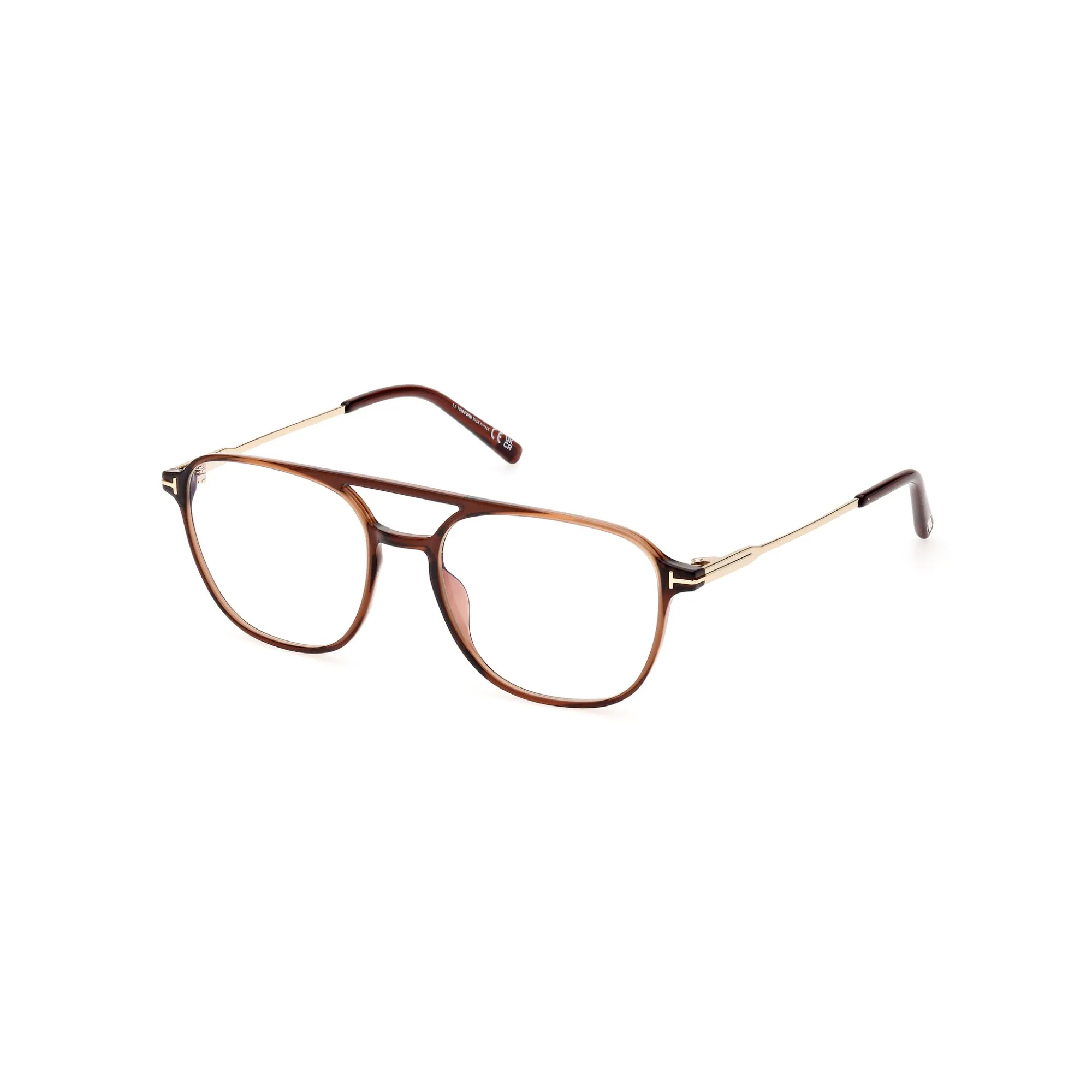   Tom Ford FT 5874-B Blue Filter 048 Marrone Scuro Lucido | Occhiale Da Vista Uomo 