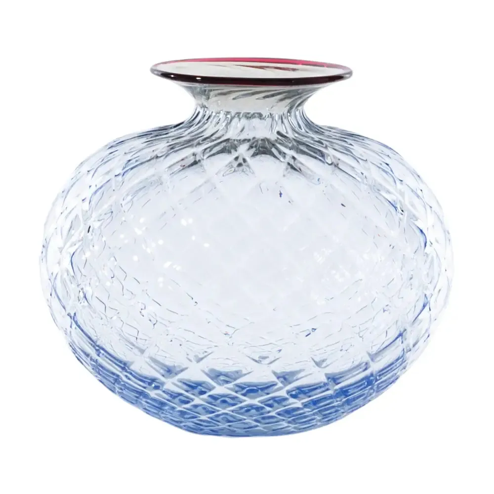 Venini Vaso Balloton Iceberg Filo Rosso 100.36