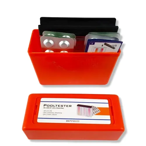 Wiesel - Tester d'acqua per cloro e pH con 60 compresse reagenti rapide, 30 x cloro DPD1 e 30 x pH fenolo rosso, test piscina, r