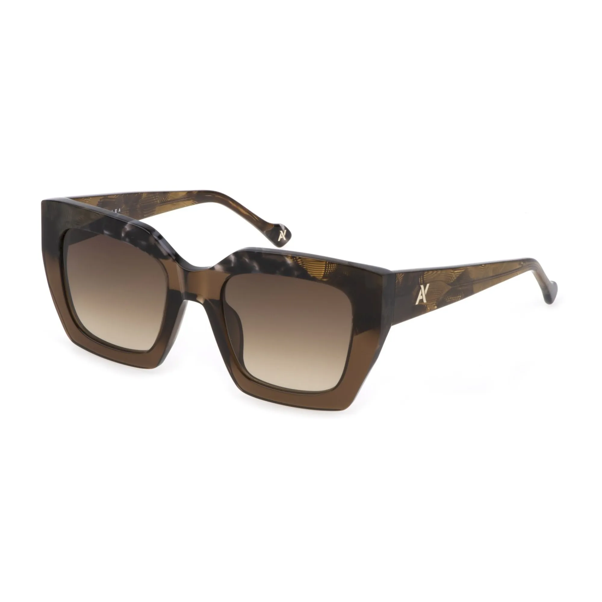   Yalea SYA053V Aretha 07AY Marrone Trasparente Lucido | Occhiale Da Sole Donna 